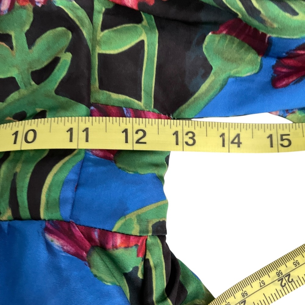 La DoubleJ Scoop Neck Balloon Sleeve Floral Tropical Mini Dress Resort Travel XS - Picture 6 of 11